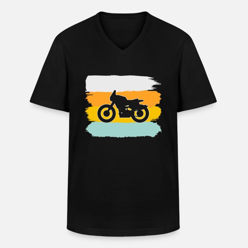 Motorrad retro - Männer-T-Shirt mit V-Ausschnitt - Schwarz