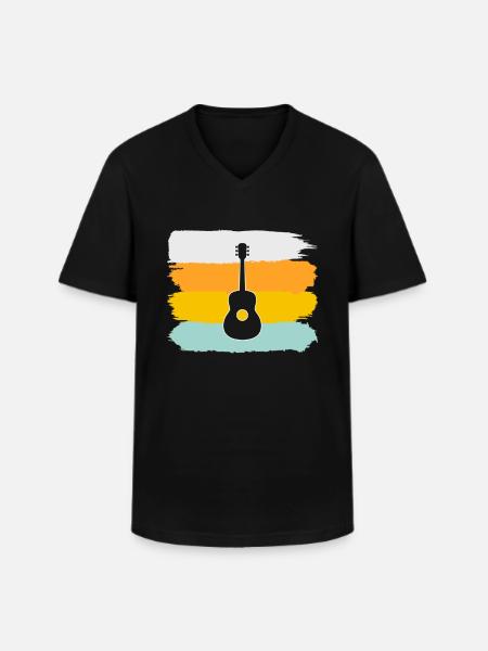 Guitar Retro - Men's V-Neck T-Shirt - black