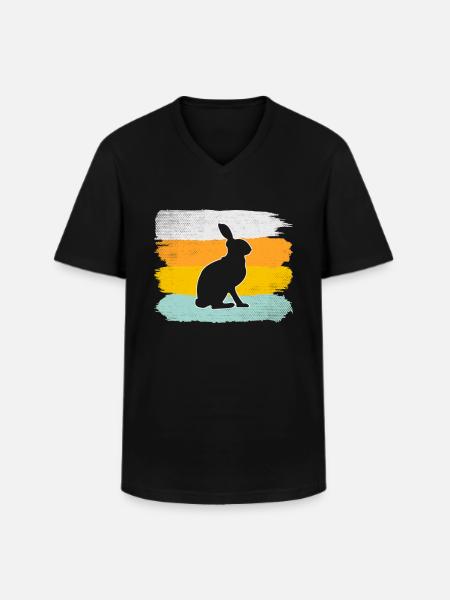 Rabbit Retro - Men's V-Neck T-Shirt - black