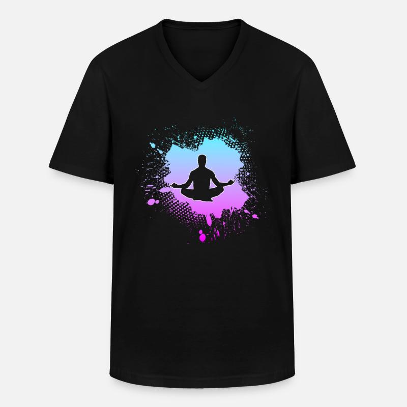 Meditation - Männer-T-Shirt mit V-Ausschnitt - Schwarz