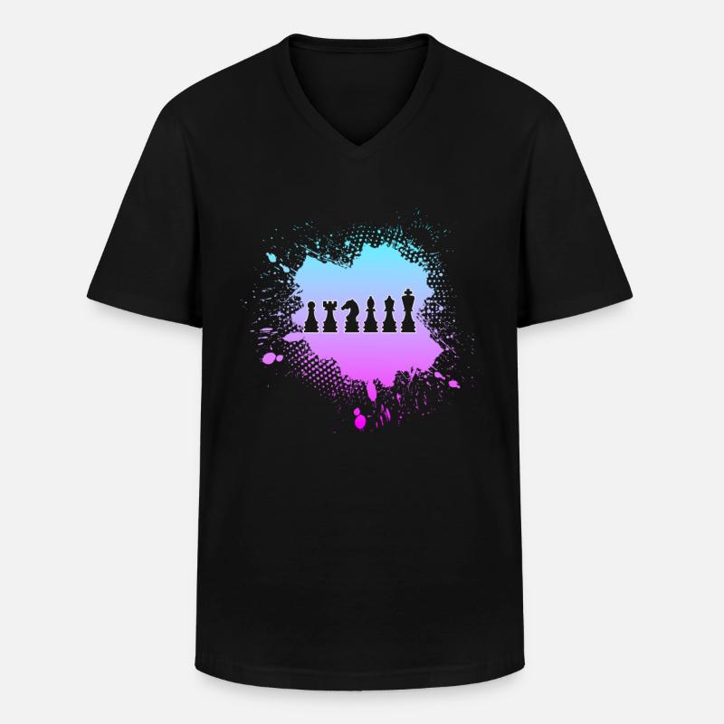 Schach - Männer-T-Shirt mit V-Ausschnitt - Schwarz