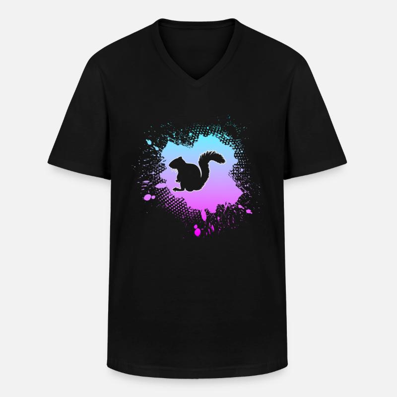 Eichhörnchen - Männer-T-Shirt mit V-Ausschnitt - Schwarz