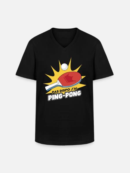J'ai Ping Pong - T-shirt col V Homme - noir