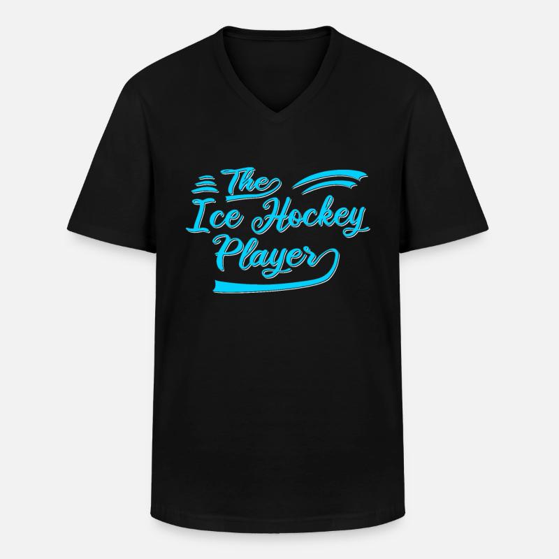 Der Eishockey Spieler - Männer-T-Shirt mit V-Ausschnitt - Schwarz
