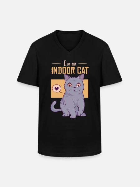 Ich bin eine Hauskatze - Männer-T-Shirt mit V-Ausschnitt - Schwarz