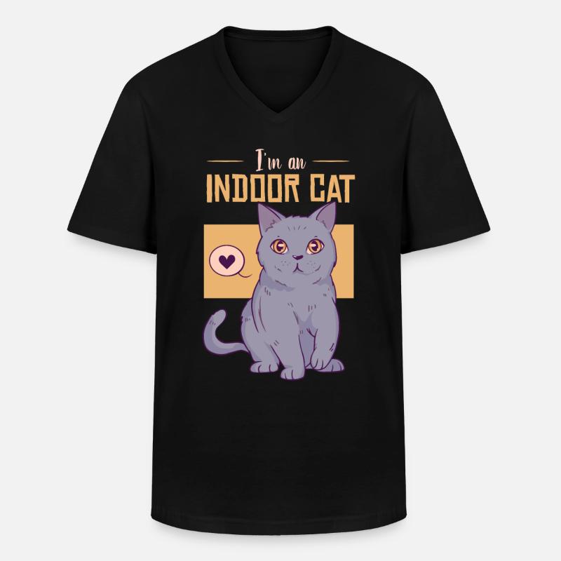 Ich bin eine Hauskatze - Männer-T-Shirt mit V-Ausschnitt - Schwarz