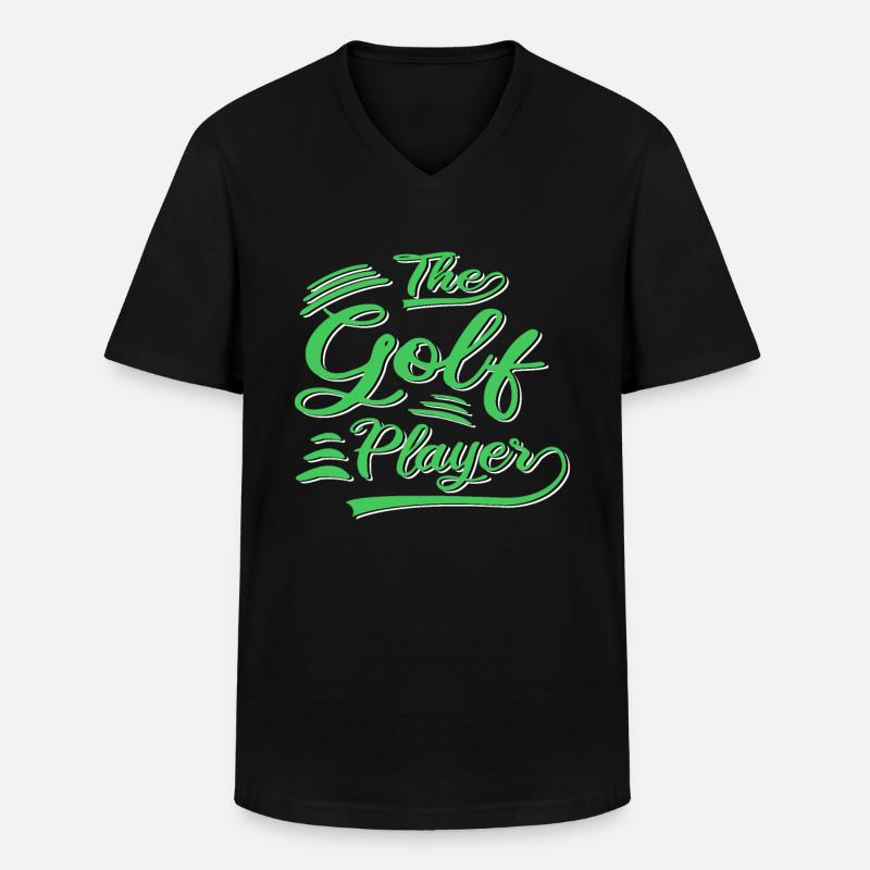 Der Golf Spieler - Männer-T-Shirt mit V-Ausschnitt - Schwarz