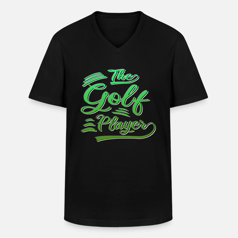 Der Golf Spieler - Männer-T-Shirt mit V-Ausschnitt - Schwarz