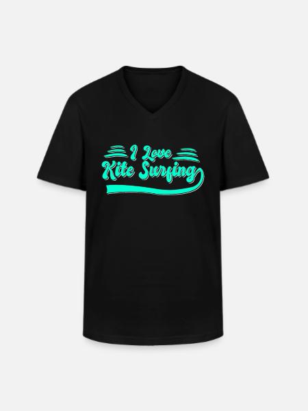 I love kite surfing - Men's V-Neck T-Shirt - black