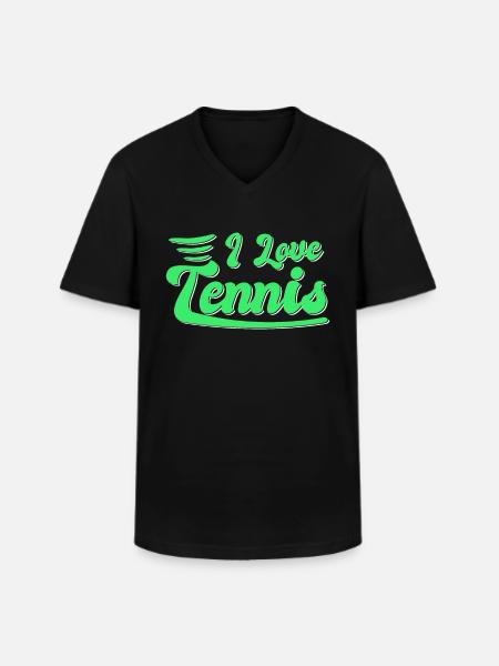 I love tennis - Men's V-Neck T-Shirt - black