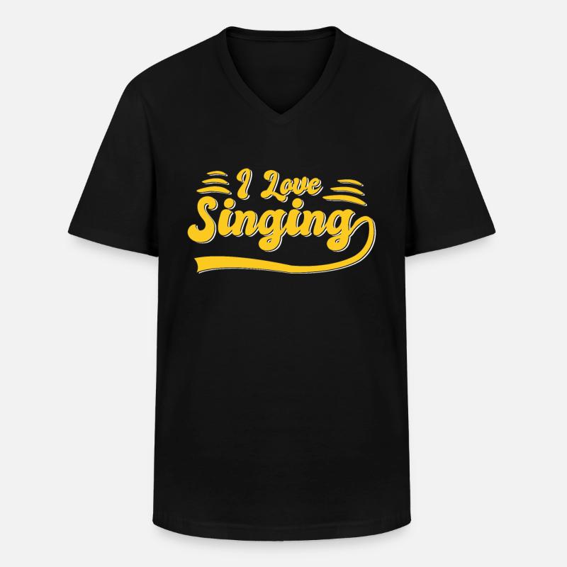 Ich liebe Singen - Männer-T-Shirt mit V-Ausschnitt - Schwarz