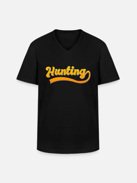 Hunting - Men's V-Neck T-Shirt - black