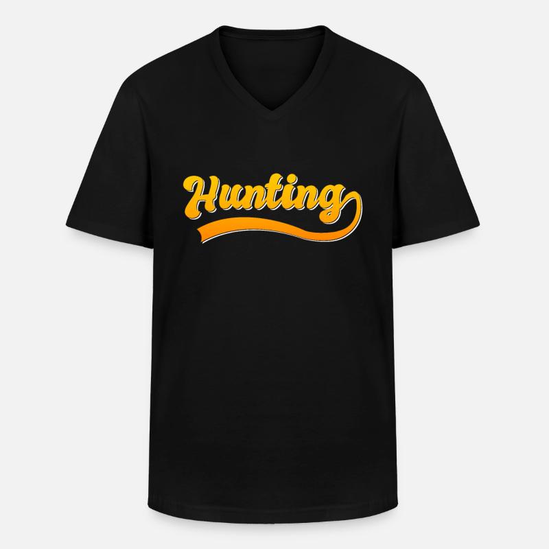 Jagd - Männer-T-Shirt mit V-Ausschnitt - Schwarz