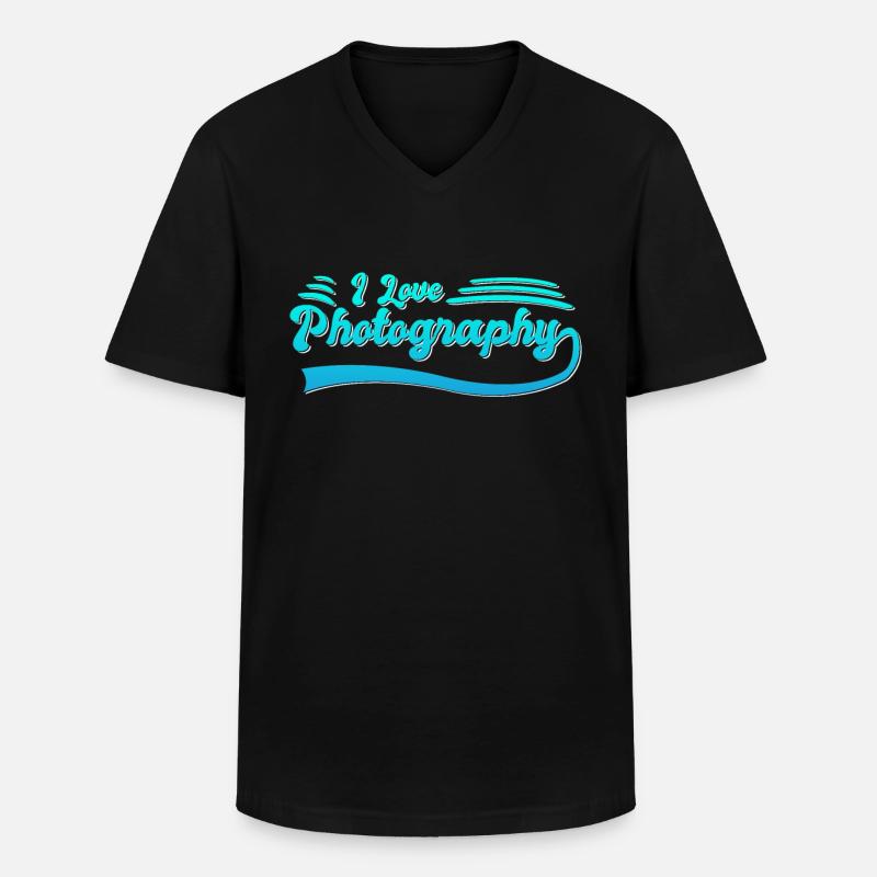 Ich liebe Fotografie - Männer-T-Shirt mit V-Ausschnitt - Schwarz