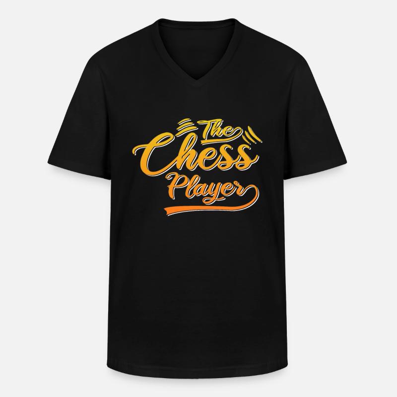 The chess player - Men's V-Neck T-Shirt - black
