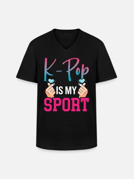 K-Pop Is My Sport - Men's V-Neck T-Shirt - black
