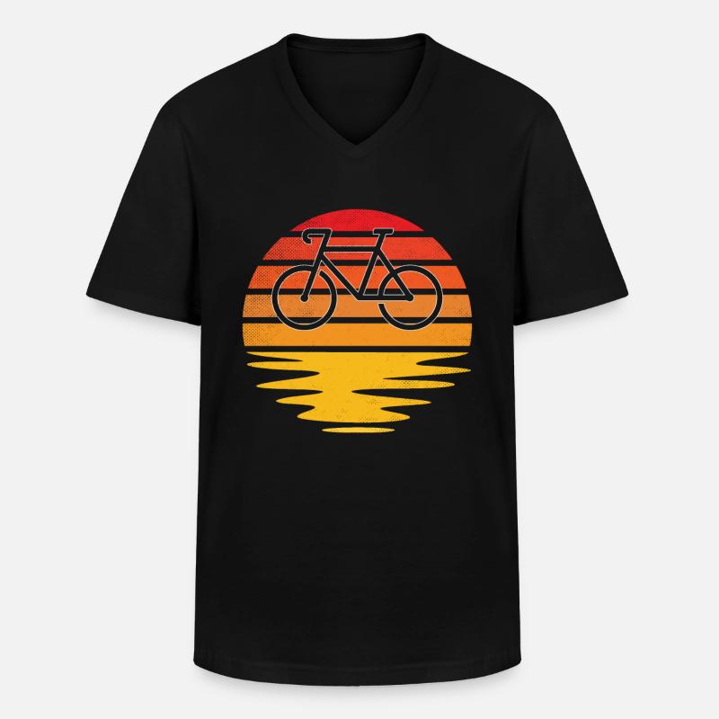 Fahrrad Retro - Männer-T-Shirt mit V-Ausschnitt - Schwarz
