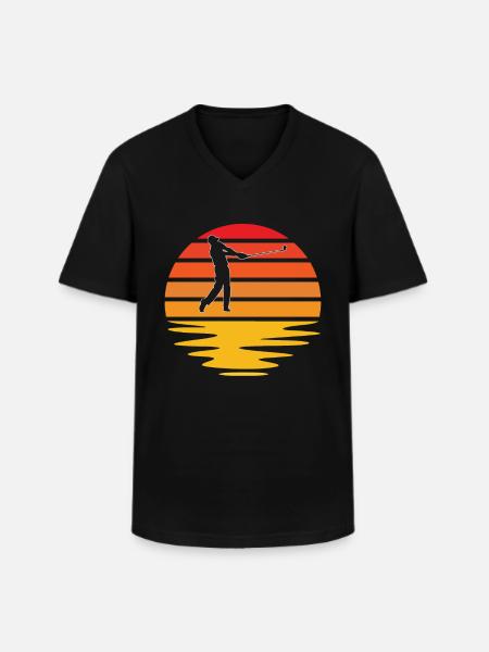 Golf Retro - Men's V-Neck T-Shirt - black