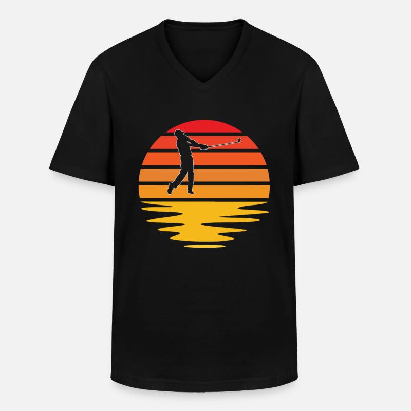 Golf Retro - Männer-T-Shirt mit V-Ausschnitt - Schwarz