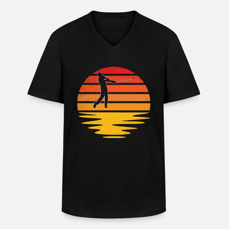 Golf Retro - Männer-T-Shirt mit V-Ausschnitt - Schwarz