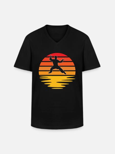 Martial Arts Retro - Men's V-Neck T-Shirt - black