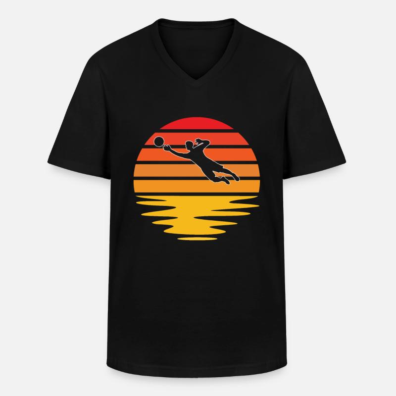Torwart Retro - Männer-T-Shirt mit V-Ausschnitt - Schwarz