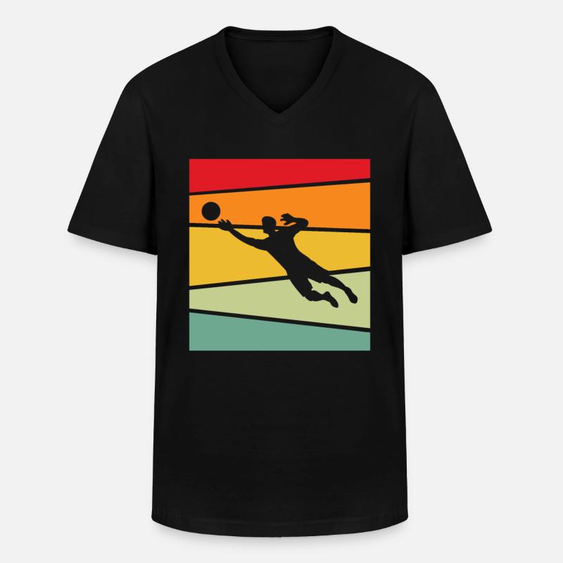 Torwart Retro - Männer-T-Shirt mit V-Ausschnitt - Schwarz