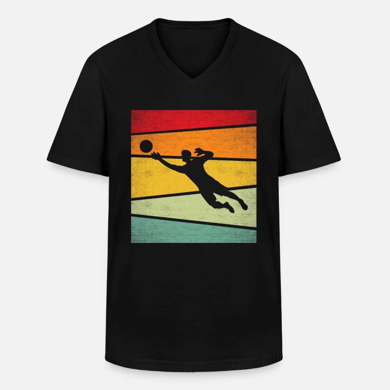 Torwart Retro - Männer-T-Shirt mit V-Ausschnitt - Schwarz