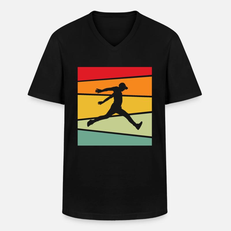Parkour Retro - Männer-T-Shirt mit V-Ausschnitt - Schwarz