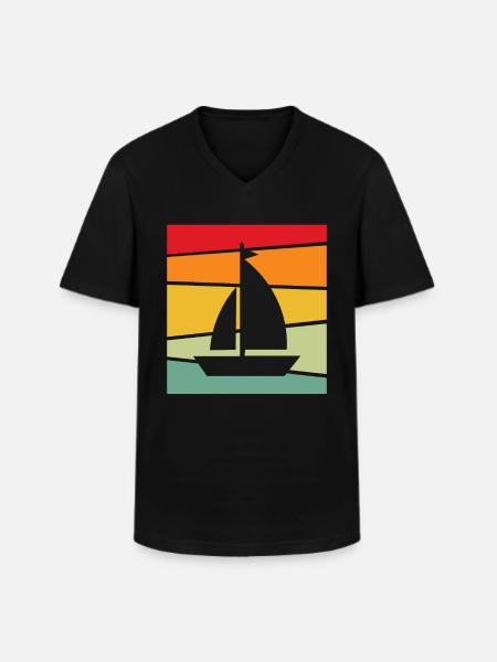 Sailing Retro - Men's V-Neck T-Shirt - black