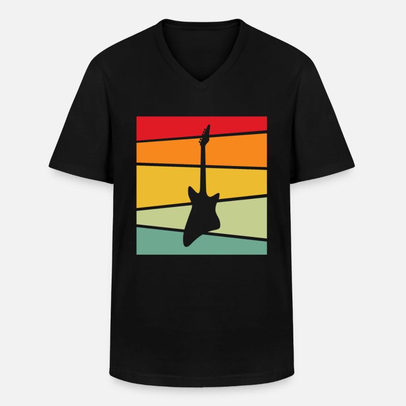 Rock Retro - Männer-T-Shirt mit V-Ausschnitt - Schwarz