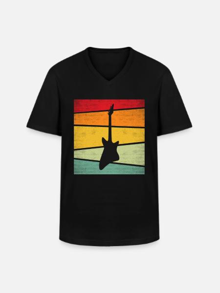Rock Retro - Männer-T-Shirt mit V-Ausschnitt - Schwarz