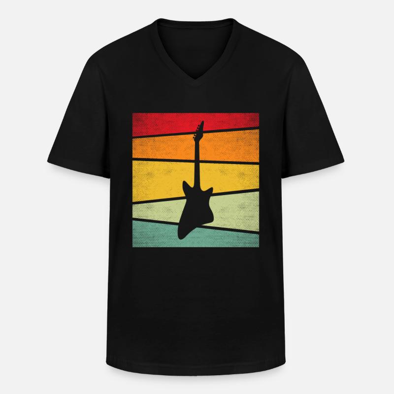 Rock Retro - Männer-T-Shirt mit V-Ausschnitt - Schwarz