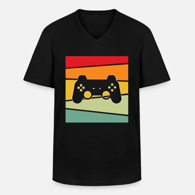Gaming Retro - Männer-T-Shirt mit V-Ausschnitt - Schwarz