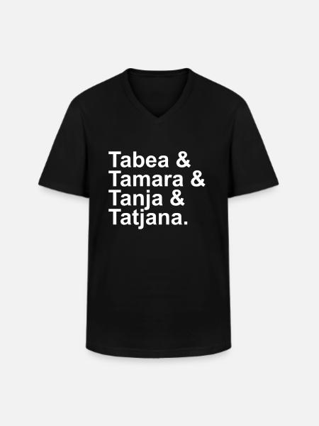Tabea & Tamara & Tanja & Tatjana. - T-shirt col V Homme - noir