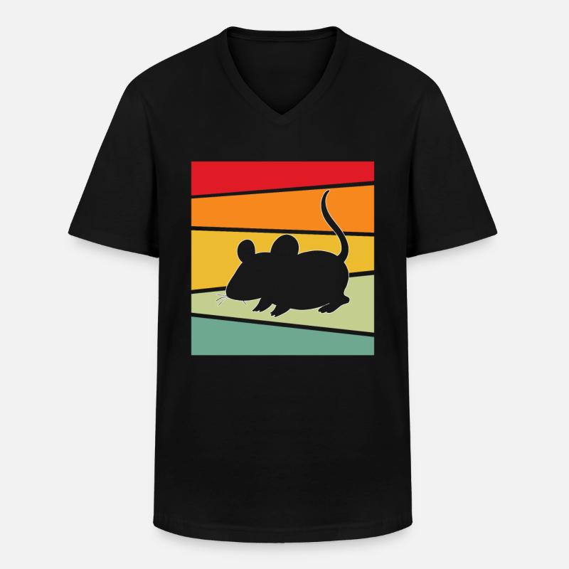 Maus Retro - Männer-T-Shirt mit V-Ausschnitt - Schwarz