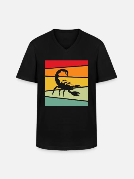 Scorpio Retro - Men's V-Neck T-Shirt - black