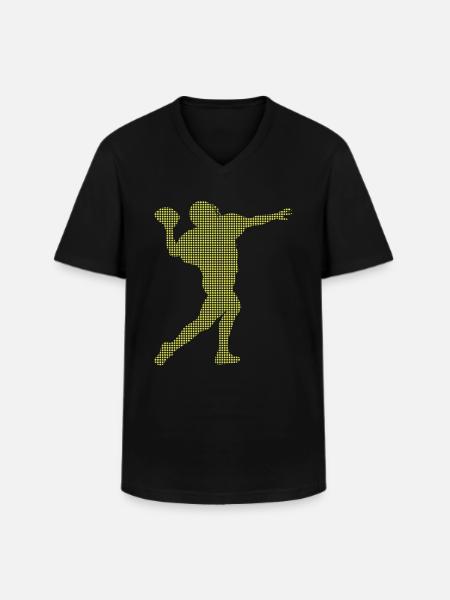 Football - Männer-T-Shirt mit V-Ausschnitt - Schwarz