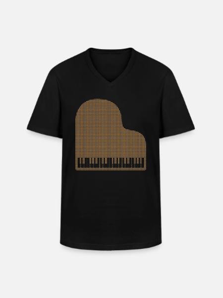 Piano - Men's V-Neck T-Shirt - black