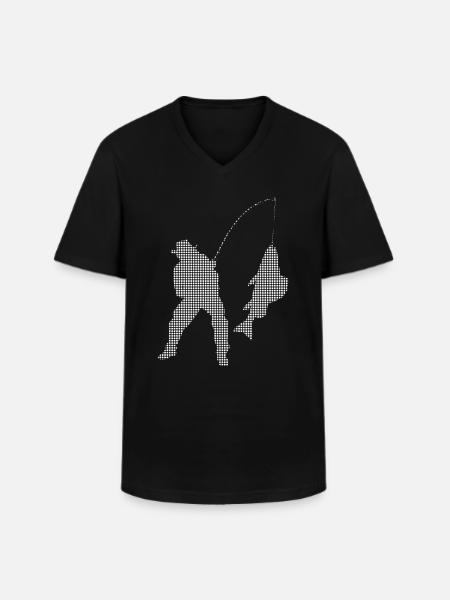 Angling - Men's V-Neck T-Shirt - black
