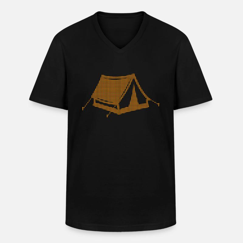 Camping - Männer-T-Shirt mit V-Ausschnitt - Schwarz