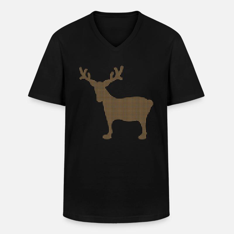 Elch - Männer-T-Shirt mit V-Ausschnitt - Schwarz
