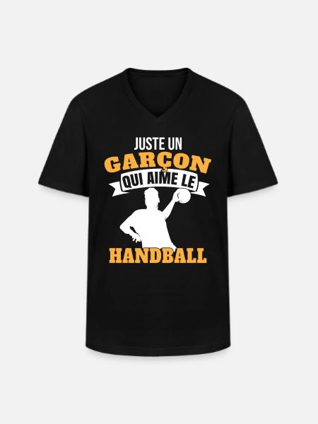 Handball Enfant - T-shirt col V Homme - noir