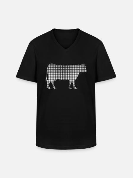 Cow - Men's V-Neck T-Shirt - black