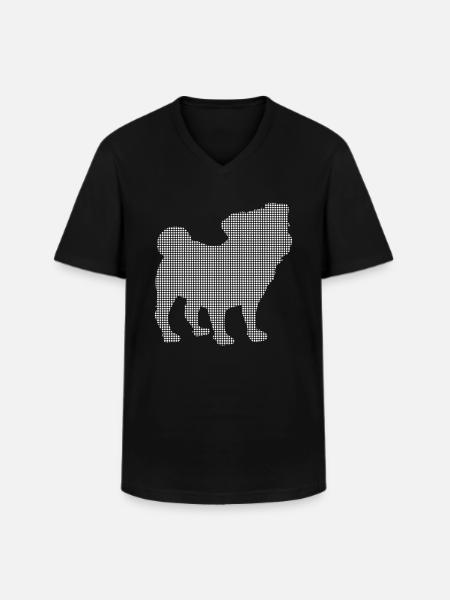 Mops - Männer-T-Shirt mit V-Ausschnitt - Schwarz