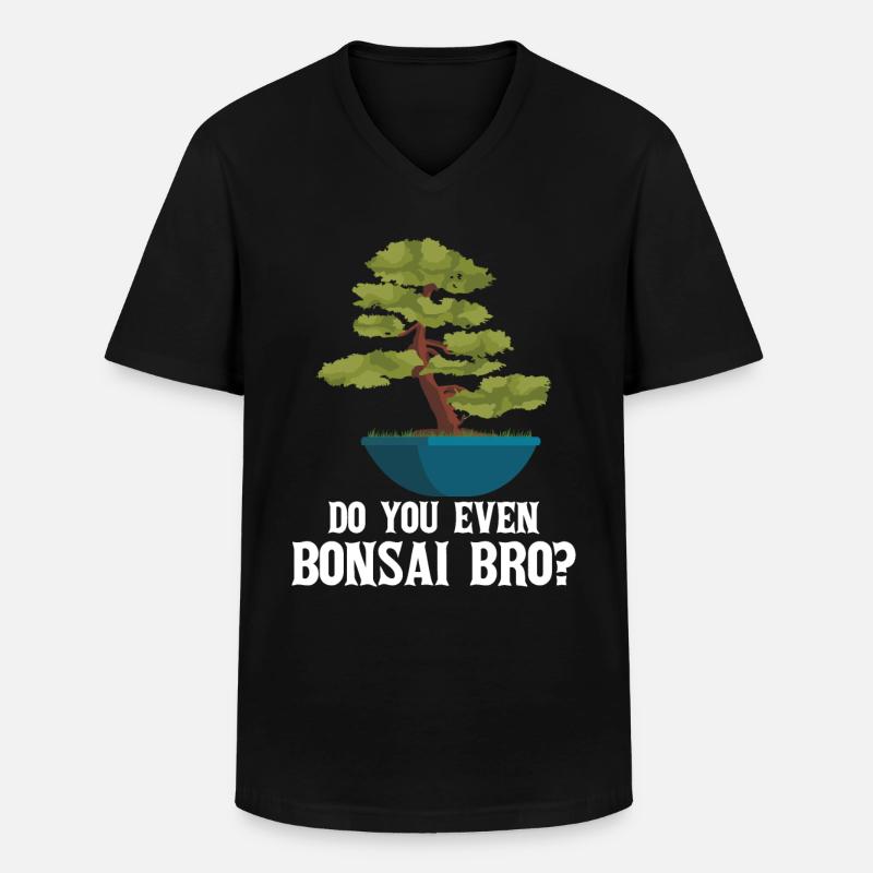 Bonsai Baum - Männer-T-Shirt mit V-Ausschnitt - Schwarz