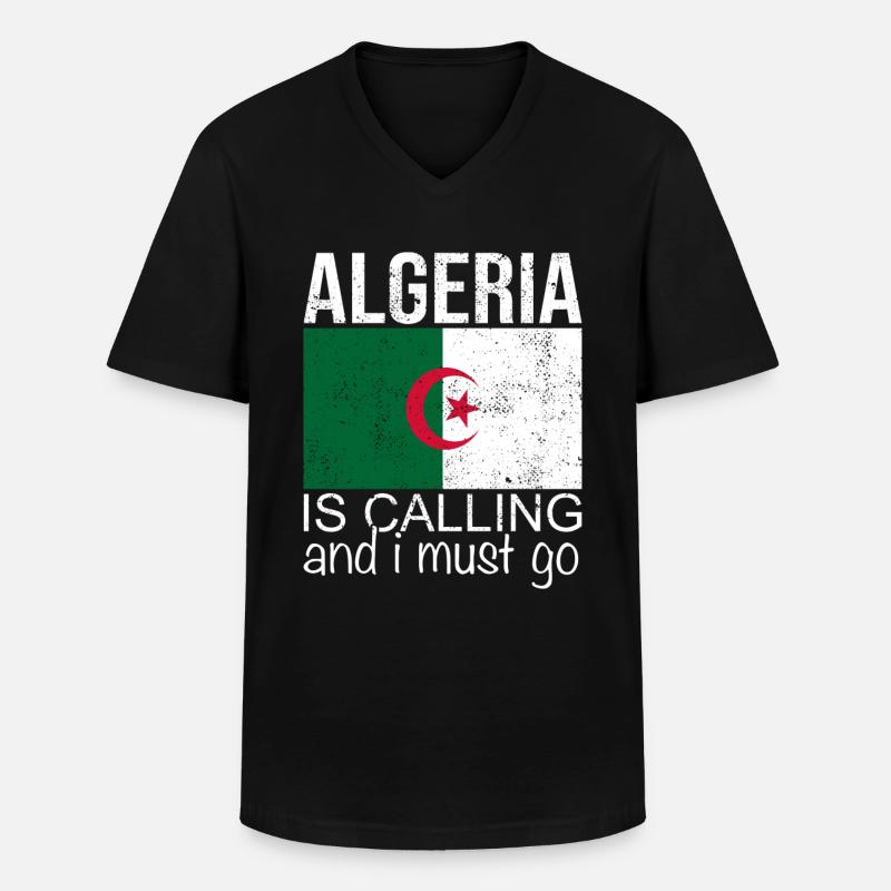 Algerien Spruch - Männer-T-Shirt mit V-Ausschnitt - Schwarz
