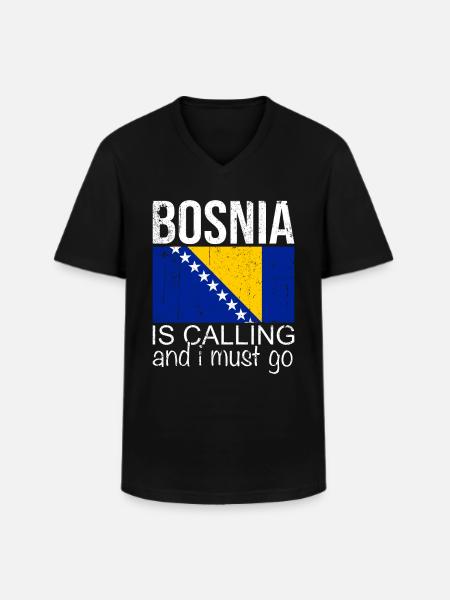 Bosnia Saying - Men's V-Neck T-Shirt - black