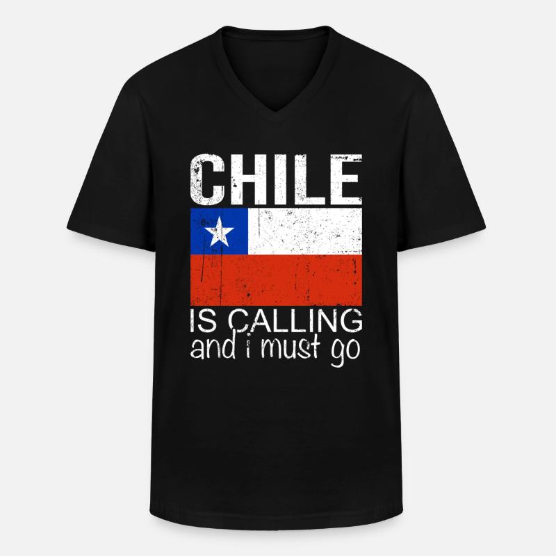 Chile Spruch - Männer-T-Shirt mit V-Ausschnitt - Schwarz