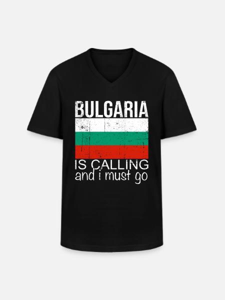 Bulgaria - Men's V-Neck T-Shirt - black